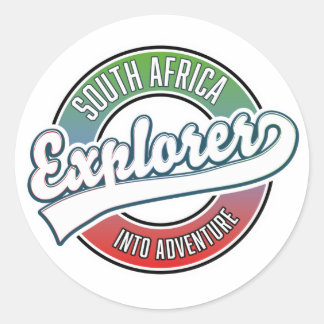 South Africa Explorer into adventure Classic Round Sticker