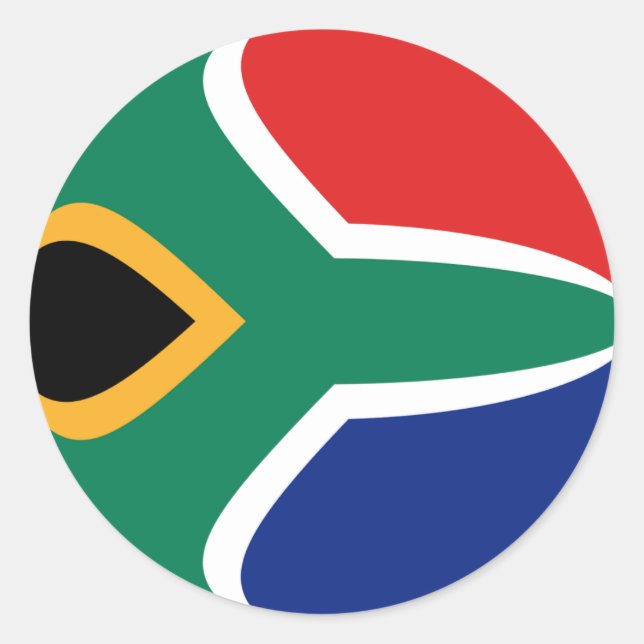 South Africa Fisheye Flag Sticker (Front)