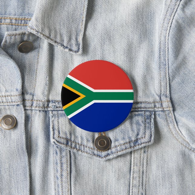 South Africa flag 7.5 Cm Round Badge (In Situ)