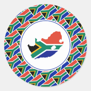 SOUTH AFRICA FLAG African Map Stylish Patriotic Classic Round Sticker
