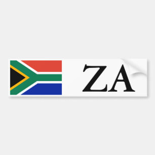 South Africa Flag and ZA Bumper Sticker
