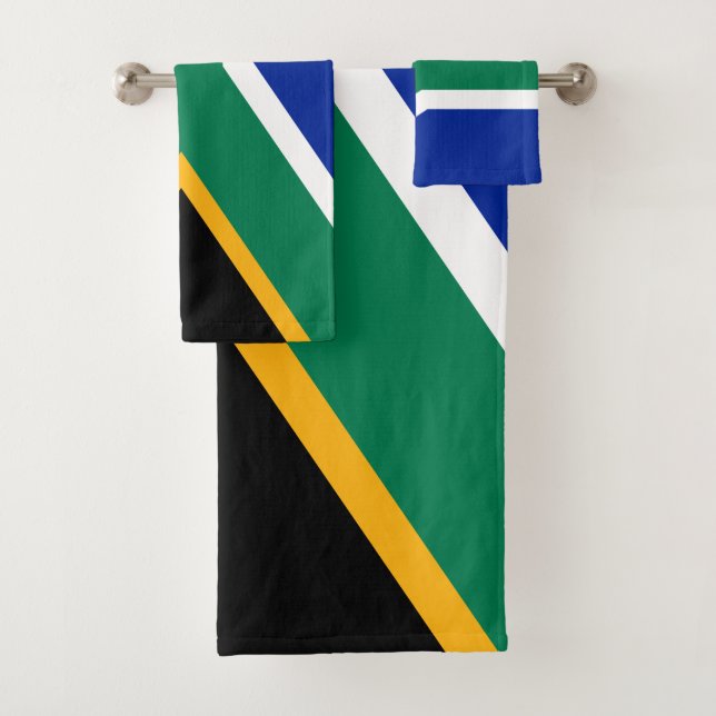 South Africa Flag Bath Towel Set (Insitu)