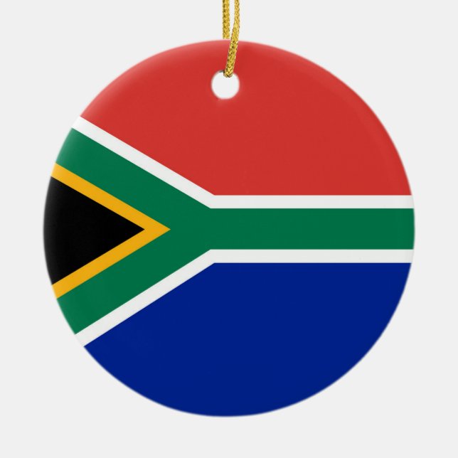 South Africa flag Ceramic Tree Decoration (Front)