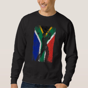 South Africa Flag Cricket Fan Player Coach Sweatshirt
