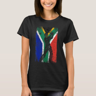 South Africa Flag Cricket Fan Player Coach T-Shirt