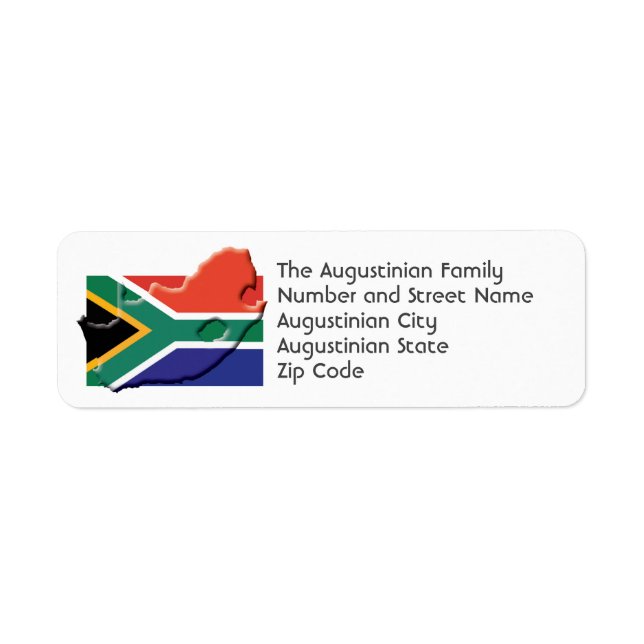 SOUTH AFRICA FLAG Custom Return Address (Front)