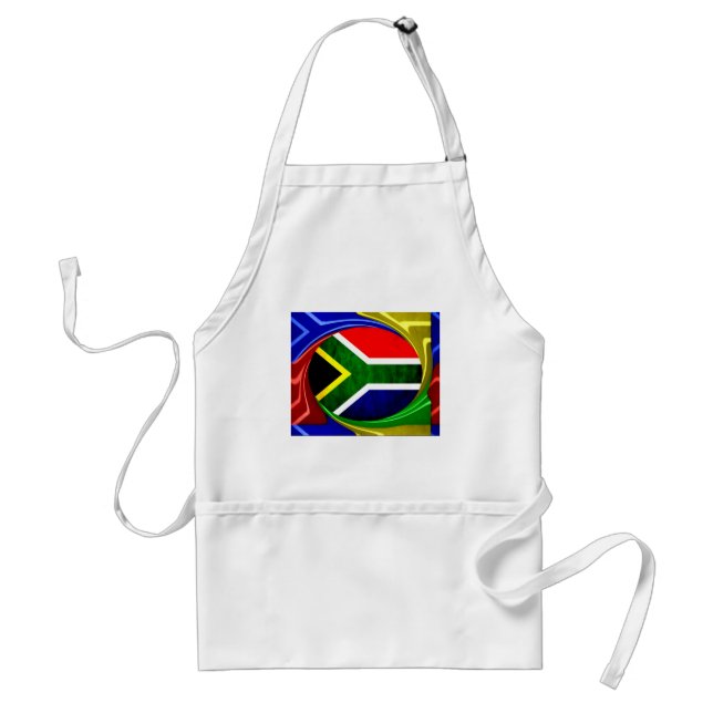 South Africa Flag: Dynamic Swirl Motif Standard Apron (Front)