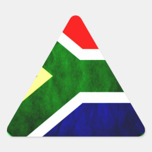 South Africa Flag: Dynamic Swirl Motif Triangle Sticker