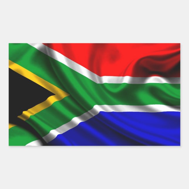 South Africa Flag Fabric Rectangular Sticker (Front)