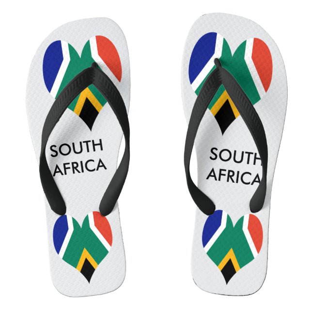South Africa flag heart - Bokke Flip Flops (Footbed)