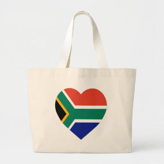South Africa Flag Heart Large Tote Bag