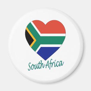 South Africa Flag Heart Magnet