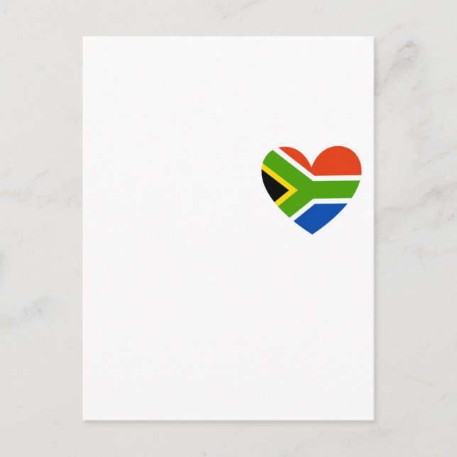 south africa flag heart postcard (Front)