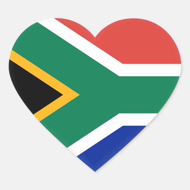 South Africa Flag Heart Sticker (Front)