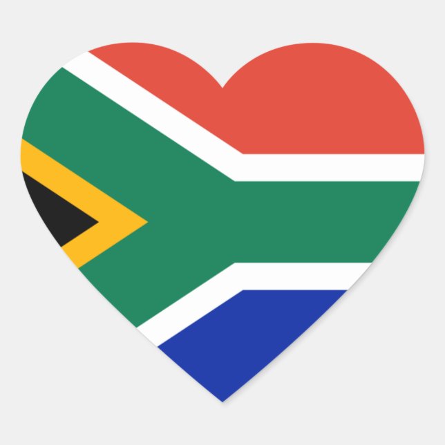 south africa flag heart sticker (Front)