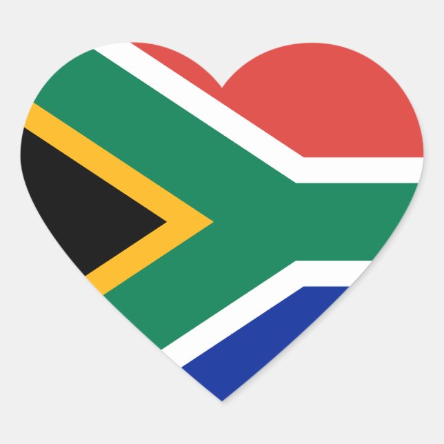 South Africa Flag Heart Sticker (Front)