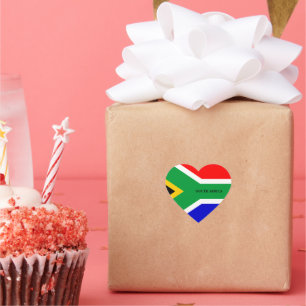 South Africa Flag Heart Sticker