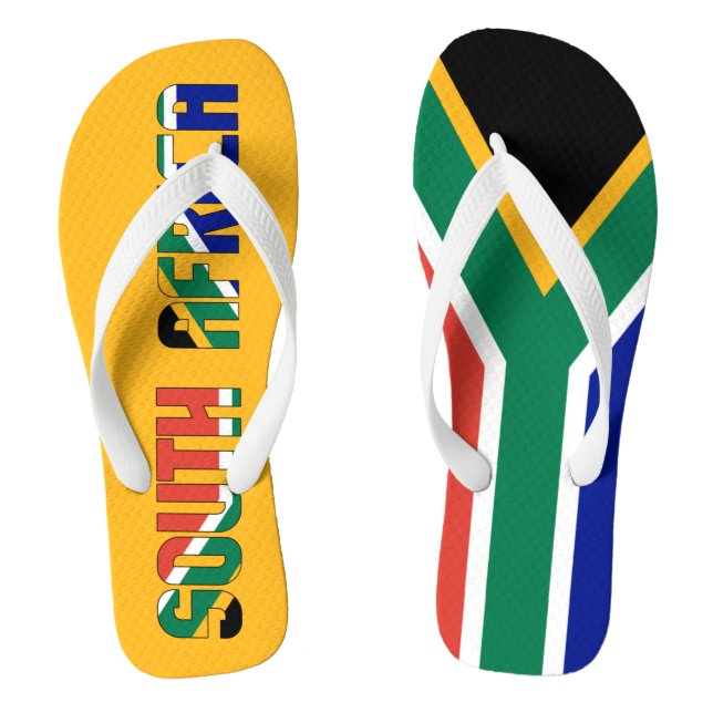 South Africa Flag Inscription Quirky Flip Flops (Footbed)