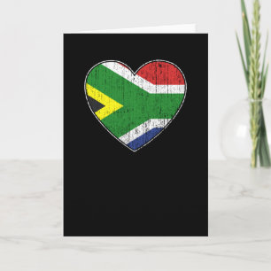South Africa Flag Love Heart Card