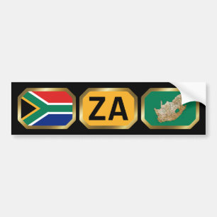 South Africa Flag Map Code Bumper Sticker