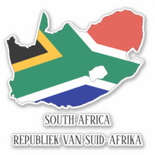 South Africa Flag Map Patriotic