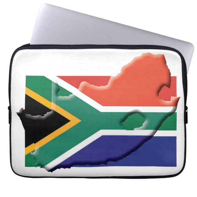 SOUTH AFRICA Flag Map Patriotic Computer Laptop Sleeve (Front)