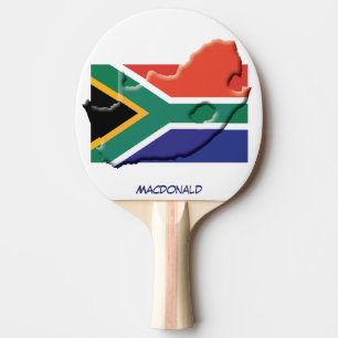 SOUTH AFRICA FLAG & MAP Personalised Ping Pong Paddle