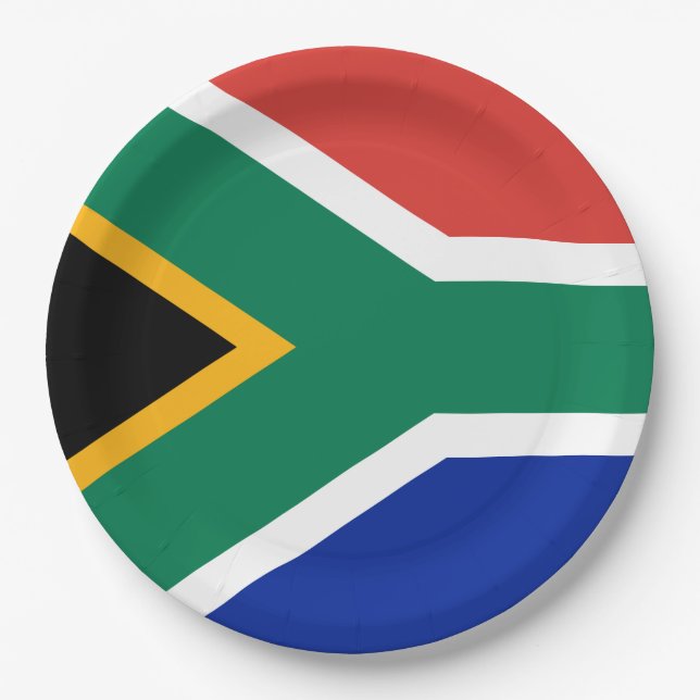 South Africa Flag Paper Plate (Front)