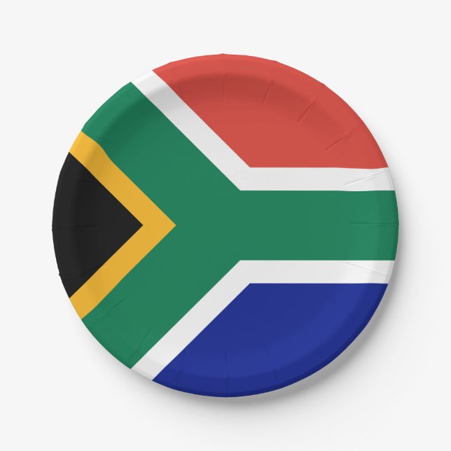 South Africa Flag Paper Plate (Front)