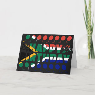 South Africa Flag Patriotic Birthday Card