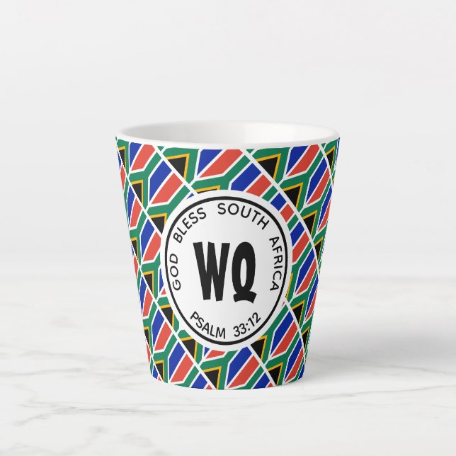 SOUTH AFRICA FLAG Patriotic Customisable Latte Mug (Front)