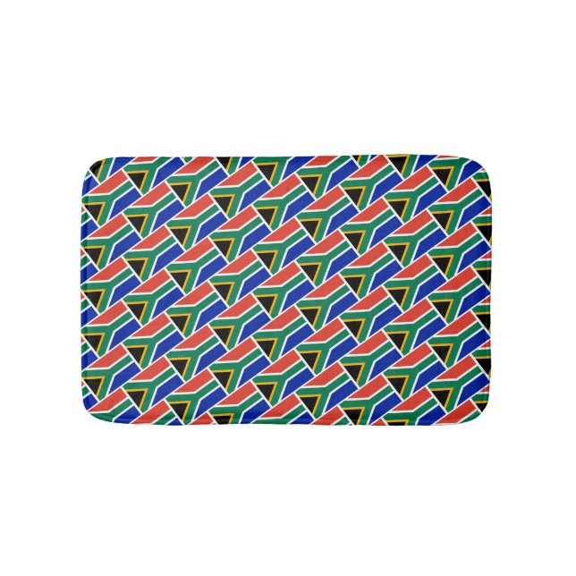 SOUTH AFRICA FLAG Patriotic Geometric Modern Bath Mat (Front)