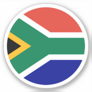 South Africa Flag Round Sticker