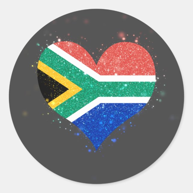South Africa Flag Shining Unique Classic Round Sticker (Front)