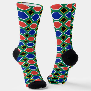 South Africa Flag Socks, Patriotic African Fashion Socks