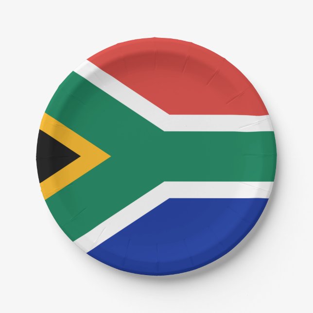 South Africa Flag South African Patriotic Paper Plate (Front)