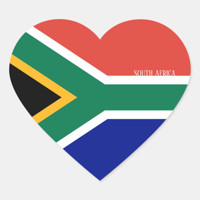 South Africa Flag Splendid Patriotic Heart Sticker (Front)