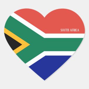 South Africa Flag Splendid Patriotic Heart Sticker