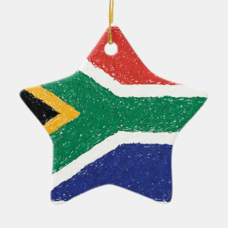 South Africa Flag Theme Ceramic Tree Decoration