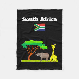 South Africa Flag Vacation Souvenir Safari Lover Fleece Blanket