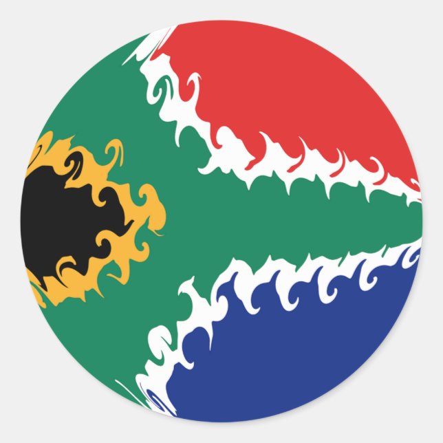 South Africa Gnarly Flag Classic Round Sticker (Front)
