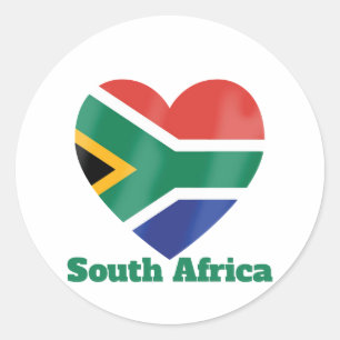 South Africa Heart Flag Classic Round Sticker