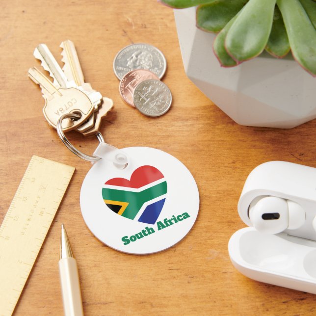 South Africa Heart Flag Key Ring (Desk)