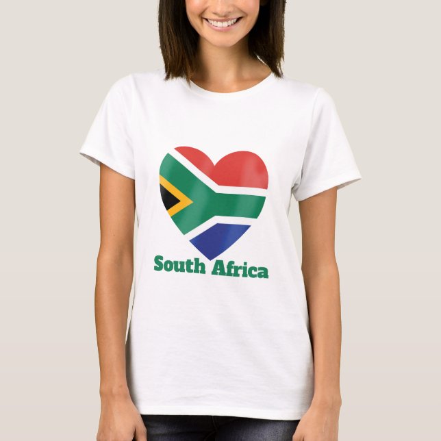 South Africa Heart Flag T-Shirt (Front)