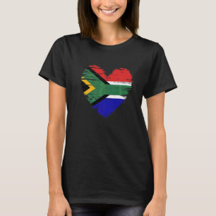 South Africa Heart South African Flag Pride T-Shirt