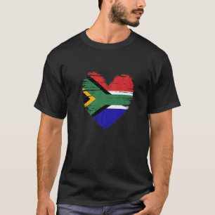 South Africa Heart South African Flag Pride T-Shirt