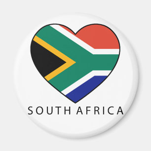 South Africa Heart with black SOUTH AFRICA Magnet