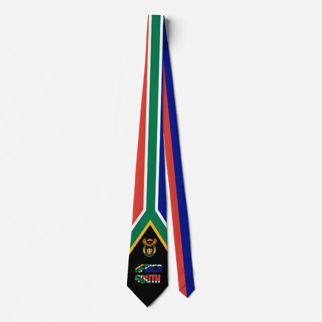 South Africa Inscription Flag Yellow Blue Red Tie (Front)