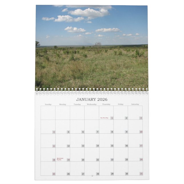South Africa Landscapes Calendar (Jan 2026)