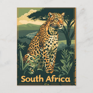 South Africa Leopard Vintage Postcard